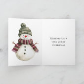 Brown Stripes Kerstman Kaart (Binnen)