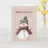 Brown Stripes Kerstman Kaart (Gele Bloem)