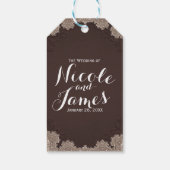 Brown Suede Leather  Lace Western Wedding Cadeaulabel (Achterkant)