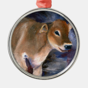 Brown Swiss Calf Ornament