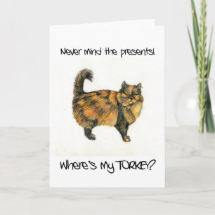 Brown Tabby Cat Christmas Kaart