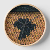 Brown Tan Black Africa Map Artisan Crochet Print (Voorkant)