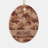 Brown Tan Camo Camouflage Naam op persoonlijke tit Keramisch Ornament (Rechts)