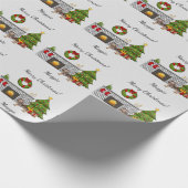 Brown & Tan Dapple Short Hair Dachshund Kerstmis Cadeaupapier (Hoek)