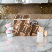 Brown Tan Nutcracker Soldier Cadeaupapier