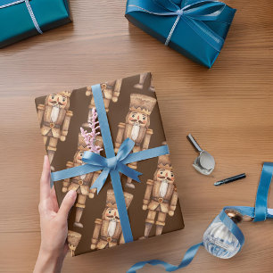 Brown Tan Nutcracker Soldier Cadeaupapier