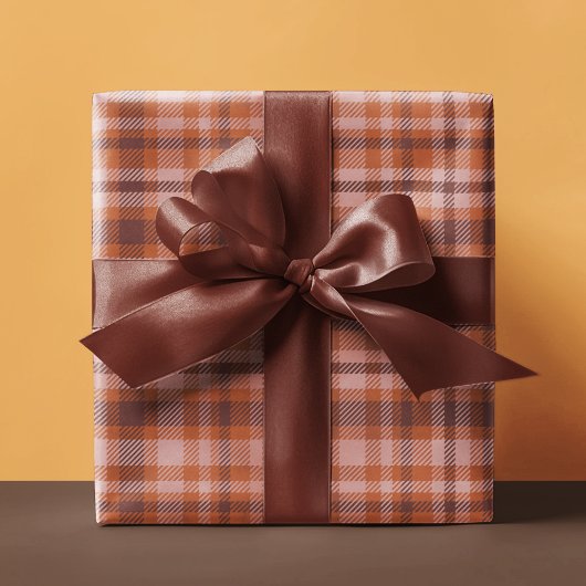 Brown Tartan Pset persoonlijk Cadeaupapier