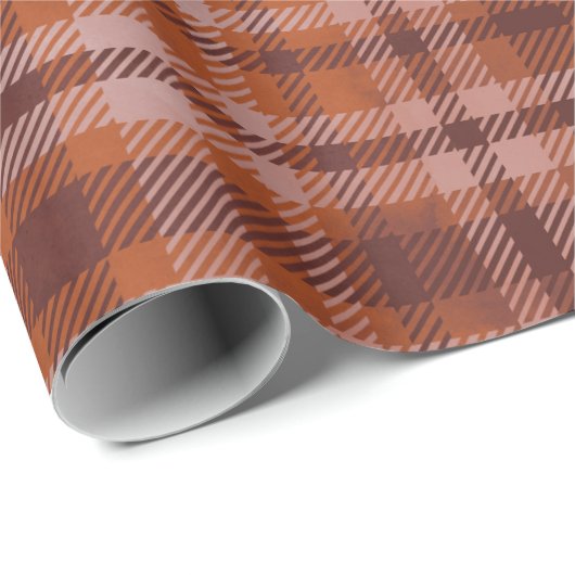 Brown Tartan Pset persoonlijk Cadeaupapier (Rol Hoek)