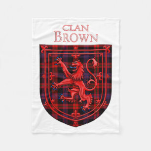Brown Tartan Scottish Play Lion Rampant Fleece Deken