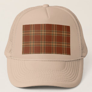 Brown Tartan Trucker Hat Pet