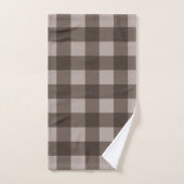 Brown Taupe Tan Rustic Checkered Squares Pset Bad Handdoek (Handdoek)