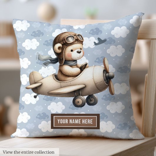 Brown Teddy Bear Baby shower Coussin Idée cadeau