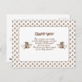 Brown Teddy Bear C'est un garçon ! Carte postale M (Devant / Derrière)