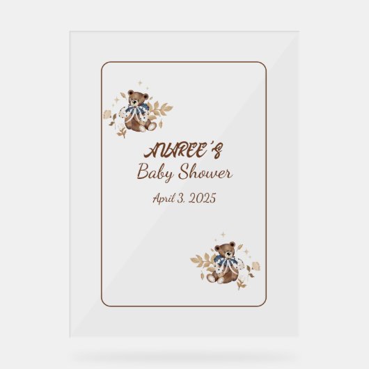 Brown Teddy Bear C'est un garçon ! Serviettes de d (Recto)