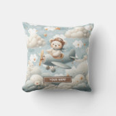 Brown Teddy Bear Pilote Coussin Baby shower person (Recto)