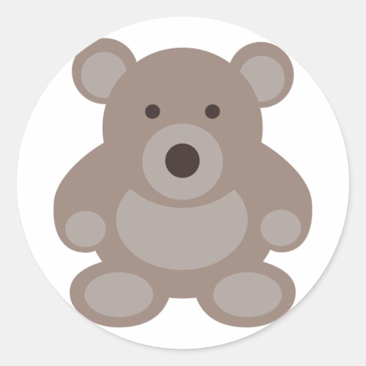 Brown Teddy Bear Ronde Sticker (Voorkant)