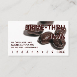 Brown Text Coffee Beans Drink Punch Card Klantenkaartje