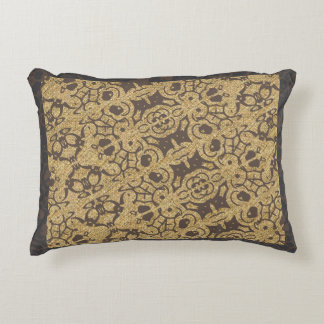 Brown Textured Multi pattern Design Accent Kussen