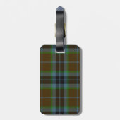 Brown Thomson Tartan Plaid Bagagelabel (Achterkant verticaal)