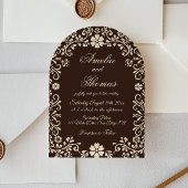 Brown Timeless Wedding  Invitation Kaart