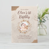 Brown Torn Papier 1er anniversaire Invitation (Debout devant)