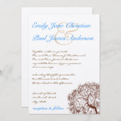 Brown Tree Aqua Blue Font Faire-part de mariage (Devant / Derrière)