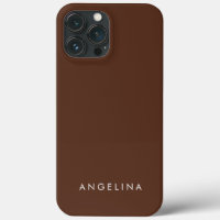 Brown Trendy Modern Minimalist Plain Voeg naam toe