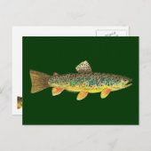 Brown Trout Vist Briefkaart (Voorkant / Achterkant)