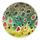 Brown Trout Vist Keramische Knop (Voorkant)