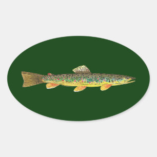 Brown Trout Vist Ovale Sticker