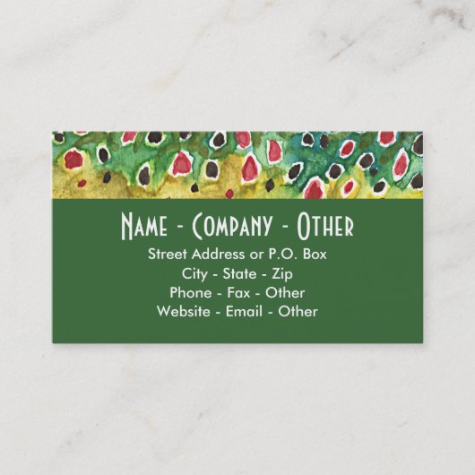 Brown Trout Vist Visitekaartje (Voorkant)