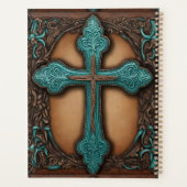 Brown Turquoise Religieux Western Country Cross (Dos)