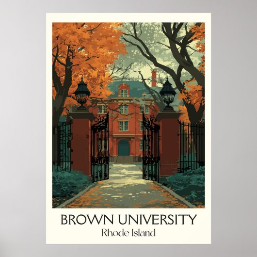 Brown University Rhode Island Campus Poster (Voorkant)
