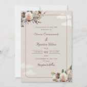 Brown White Rustic Wedding Party Invitation (Devant)