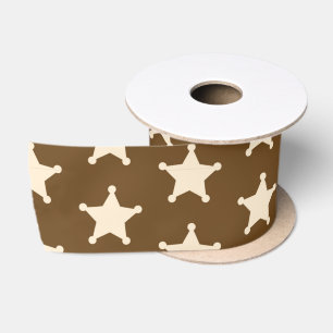 Brown White Sheriff Cowboy Stars Rustic Farmer Lint