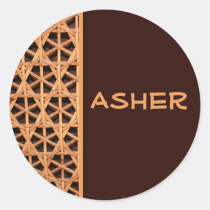 Brown Wicker Stars Sticker