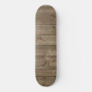 Brown Wood Grain Pattern Zen Skateboard