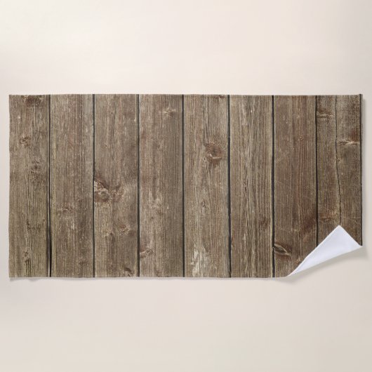 Brown Wood Grain Pattern Zen Strandlaken (Voorkant)