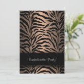 Brown Zebra Bachelorette Party Uitnodigingen (Staand voorkant)