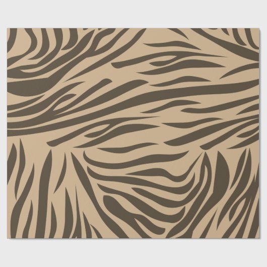 Brown Zebra Print Cadeaupapier (Vlak)