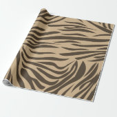 Brown Zebra Print Cadeaupapier (Uitgerold)