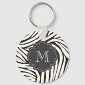 Brown Zebra Print Sleutelhanger (Voorkant)
