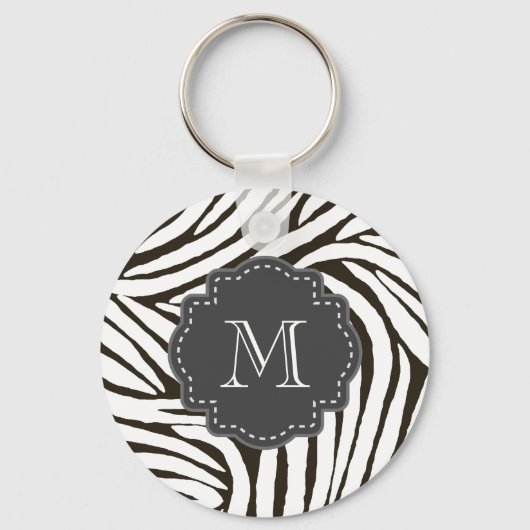 Brown Zebra Print Sleutelhanger (Voorkant)