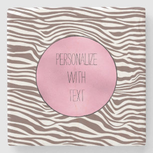 Brown Zebra Print Stenen Onderzetter