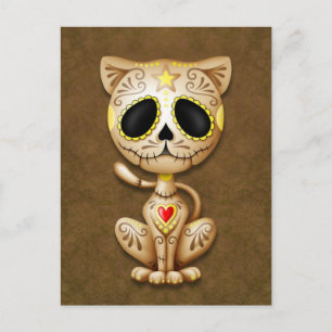 Brown Zombie Sugar Kitten Briefkaart