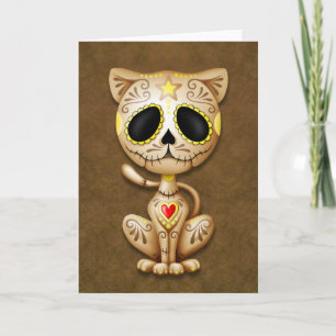 Brown Zombie Sugar Kitten Kaart
