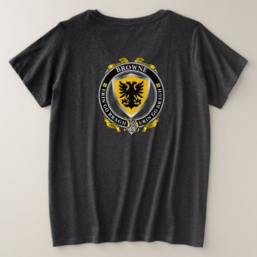 Browne Irish Shield Badge Dames Plus T-shirt (Design achterkant)