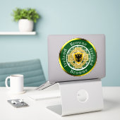 Browne Irish Shield & Celtic Cross Persoonlijk Sticker (Laptop op bureau)
