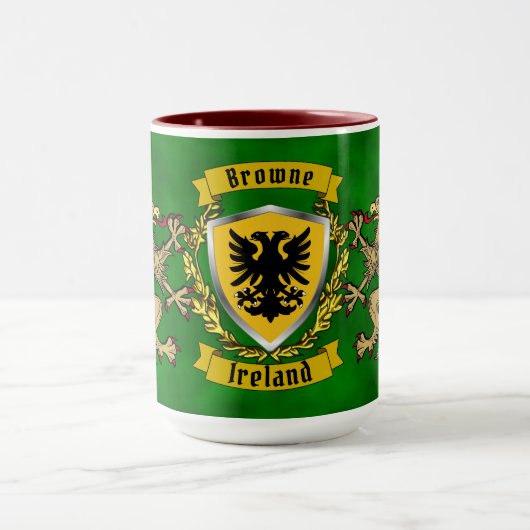 Browne Irish Shield & Griffins Persoonlijk Mok (Midden)