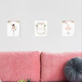 Brownette ballerina monogram meisjeskamer muurkunst sets (Woonkamer)